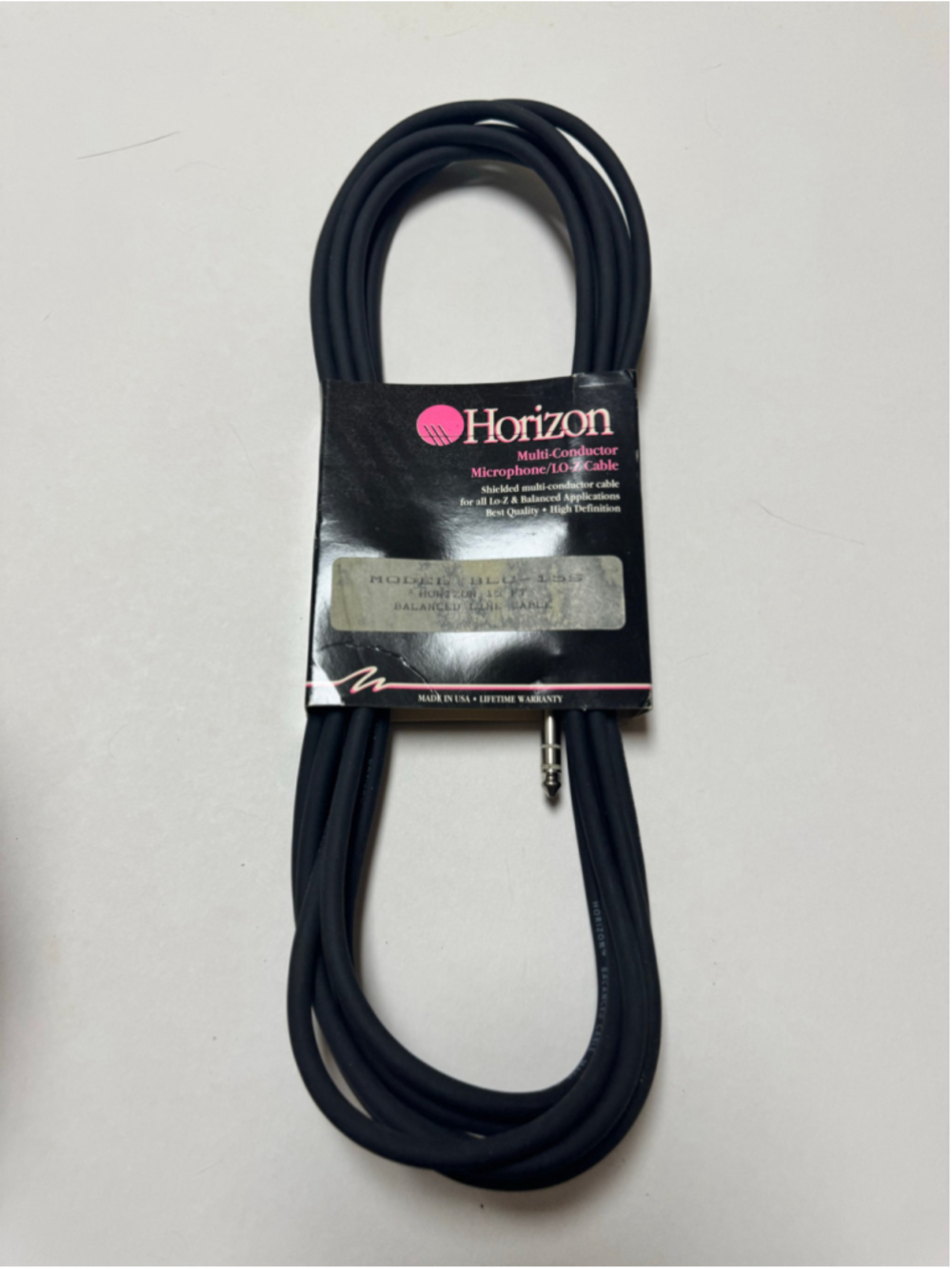 Horizon 15ft Balanced Microphone Cable BLC-15S - 1/4” to stripped bare tinned